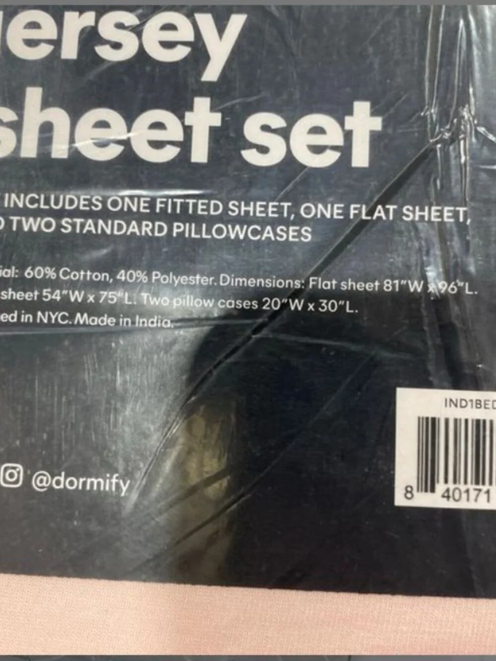 Dormify 4 Piece Full Jersey Sheet Set - Blush